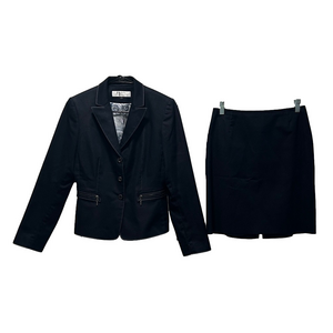 Tahari Arthur S. Levine Navy Blue Blazer and Pencil Skirt Suit Set Size 4